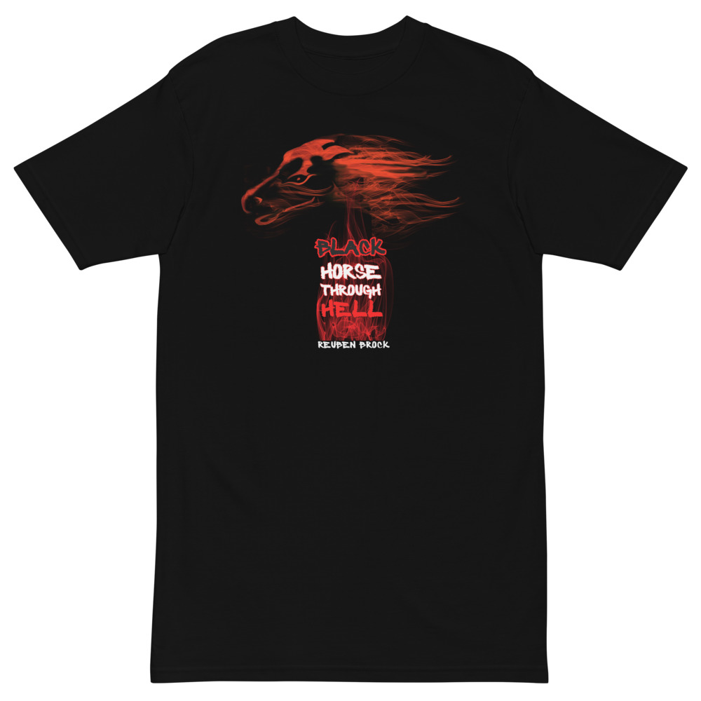 Black Horse Through Hell - Men’s premium heavyweight tee